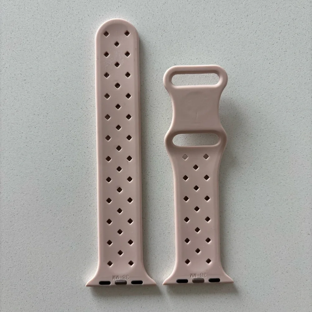 38/40/41 MM nude pink woven Apple Watch silicone band